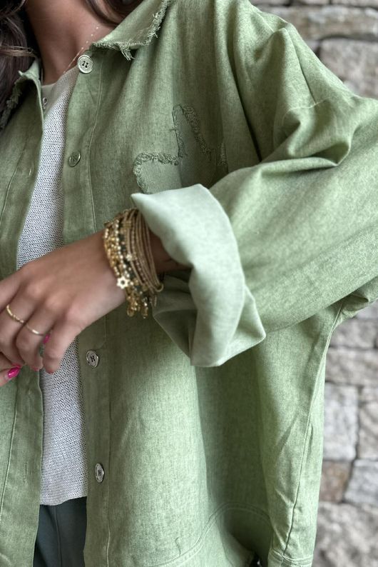 Hippie Shake Linen Blend Shirt Jacket Washed Lawn